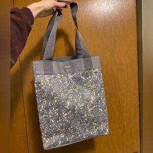 thirty one tote bag - grey terrazzo pattern - like new
